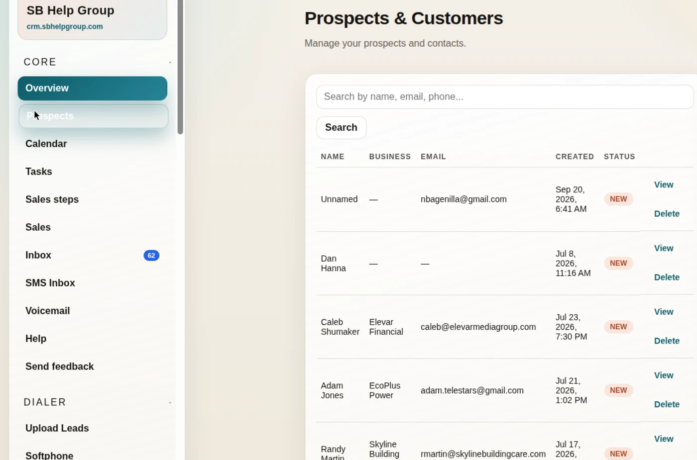 Real Straton contact management screen